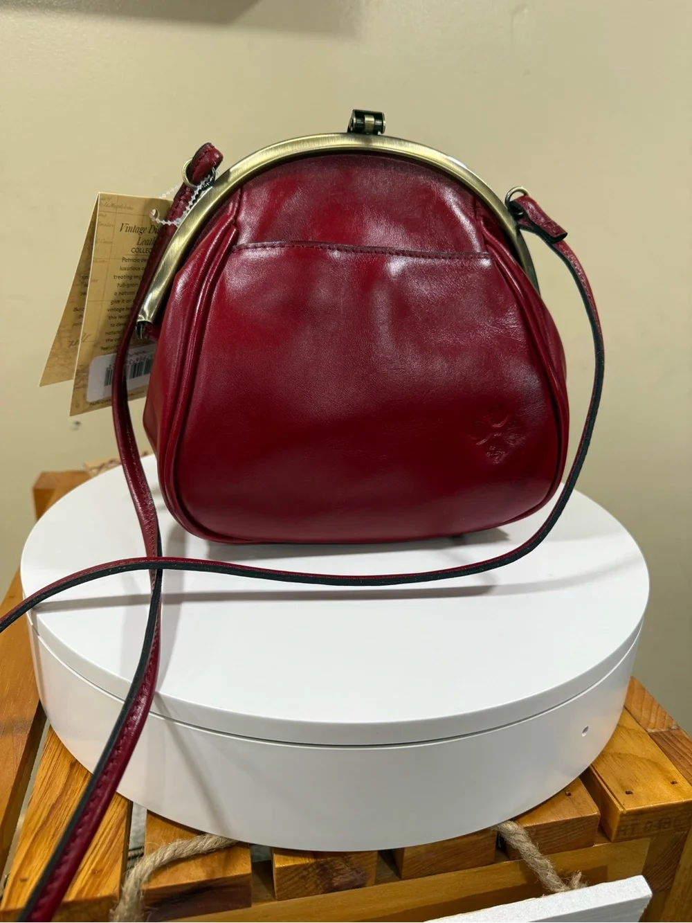 Patricia Nash Ruby Red Leather Crossbody Bag